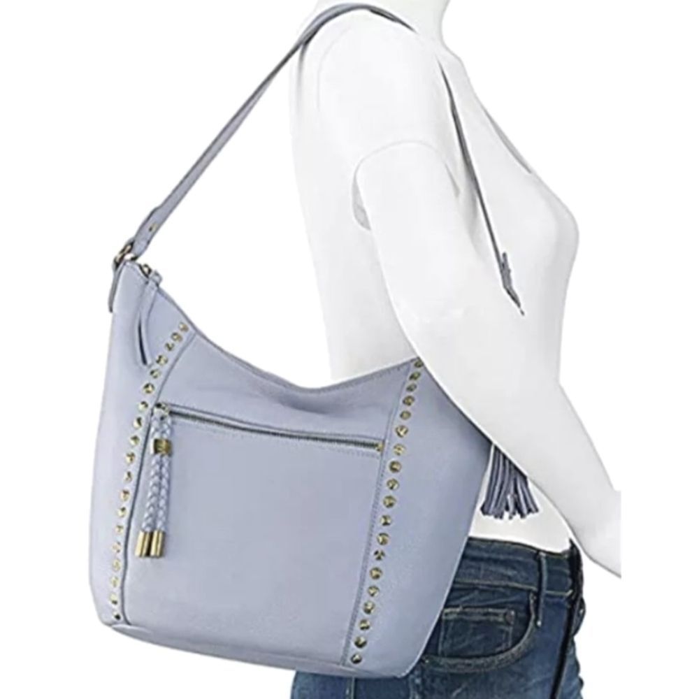 The Sak Light Lavender Hobo Shoulder Bag with Tassel & Studs
